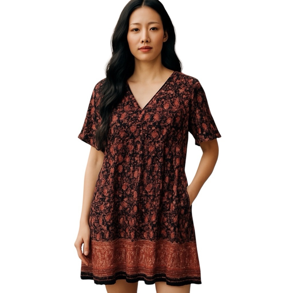 ANTHRO STARING AT STARS COTTAGECORE PRAIRIE COLD SHOULDER TUNIC MINI DRESS S